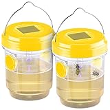 Exbuster Wespenfallen: 2er-Set giftfreie Solar-LED-Insektenfalle z. Aufhängen...