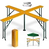 Deuba® Stehtisch Quattro XXL Hoch Klappbar Bierzeltgarnitur Outdoor Indoor Hochtisch...
