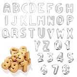 36 Stück Ausstecher Buchstaben Edelstahl, Buchstaben Und Zahlen Ausstecher, Kekse...
