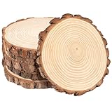 6er Set Baumscheiben 20 cm, Runde Holzscheibe 2cm Dick, Holzscheiben zum Basteln 20 cm(ca....