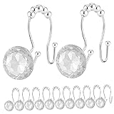 CORHAD 12St Gardinenhaken Gleitende Duschhaken Duschringe Shower Curtain Hooks...
