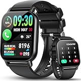 Smartwatch Damen Herren mit Telefonfunktion, 1.85'' Zoll HD Smart Watch, 112+...