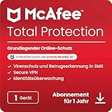 McAfee Total Protection (1 Geräte) 2025 | 12 Monate|Secure VPN,...