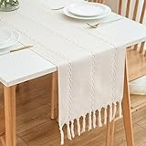 CHUQING Tischläufer Beige Boho Polyester Geruchsneutral Tischläufer...