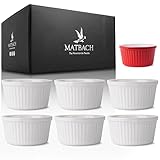 Matbach® Souffleeförmchen 6er Set Weiß Creme Brulee Schälchen 200 ml Kleine...