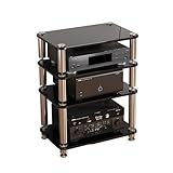 GUAWJRZDP 4-stufiger Hi Fi Regal, Audio Rack Hi Fi Regal Aus Gehärtetem Glas,...