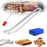 Zange zum Wenden von BBQ-Würstchen, BBQ Sausage Turning Tongs,...