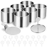 HAUSPROFI Dessertringe Set 8er Premium Edelstahl Speiseringe (Ø7.5cm) mit Deckel & Basis,...