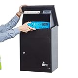 Smart Parcel Box, mittelgroßer Paketbriefkasten mit Paketfach und Briefkasten, sicherer...