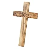 MaMeMi Holzkreuz Olivenholz - Wandkreuz aus Holz aus Bethlehem [15 x 9 cm] ECHTE...