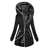 strickjacke damen Damen Winterjacke Verdickte Puffer Jacke mit Kapuze Winter...