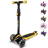 Yoleo Kinderscooter, Kinder Roller mit LED Leuchtenden Räder, Dreiradscooter 4...