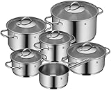 WMF Aparto Vorteils Topfset Induktion 6-teilig, Kochtopf Set mit Glasdeckel,...