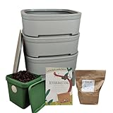 Wurmbox Komposter mit 3 Etagen und 500 Kompostwürmer kaufen - praktischer...