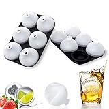 HONYAO® Eiswürfelform Kugel Silikon mit Deckel, 5cm Runde Eiskugelform BPA...