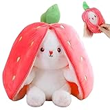 TOGETDREAM Osterhase Plüschtier, 25CM Karotte Erdbeer Kuscheltier Kawaii Hase Stofftier...