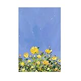 Bild auf Leinwand Blaue Gelbe Blumen Gemälde Foto Auf Leinwand Bilder Wohnzimmer Küche...