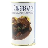 Gänsebraten mit Brust und Keule in kräftiger Soße mit Orangenstücken 1200g -...