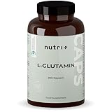 L-Glutamin Kapseln vegan + hochdosiert - 200 Mega Caps - 750mg pure L-Glutamine...