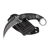 Knivedc Karambit Messer Feststehende Klinge mit Kydexscheide, 440C Stahl Full...
