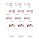 BAUER Flaschenbauer - 12-teiliges Set Drahtbügel-Vorratsgläser 1140ml,...