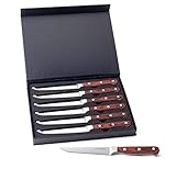 Hanseküche Steakmesser Set – 6x Hochwertige Steakmesser mit Holzgriff –...