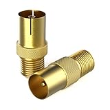 RedStar24 SAT Adapter Vergoldet - F-Kupplung auf Koax-Stecker & Buchse IEC, SAT zu...
