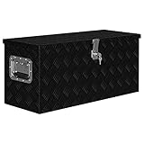 GuyAna Aluminiumkiste 80×30×35 cm Schwarz Aluminium-Werkzeugkiste Aufbewahrung...