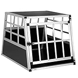 CADOCA® Hundetransportbox Aluminium Hundebox Kofferraum robust verschließbar...