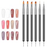 6-teiliges doppelseitiges Nailart-Pinselset, professionelles Nailart-Pinselset,...