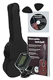 Juan Miguel Navarrez Konzertgitarre 4/4 Starter Set schwarz (Tasche, Tuner,...