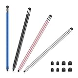 Mixoo Touchscreen Stift 4 Stück Stylus Pen, 2-in-1 Eingabestift Universal Gummi...