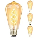 GBLY 3x LED Glühbirne E27 Vintage Lampe - ST64 Retro Warmweiss Glühlampe 4W...