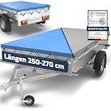 Tarpofix® Anhänger Plane 258 x 136 cm inkl. Planenseil | Anhängerplane...
