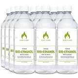 Bioethanol 96,6% – 12 x 1L Flaschen zum handlichen Gebrauch- Reinheit, Qualität,...