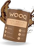 wooq Holzöl für den Außenbereich (Teak) – gebrauchsfertige Holzlasur – wetterfest...