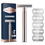 King C. Gillette Rasierhobel für Männer, mit sicherer Doppel-Schneidekante, Metallgriff...
