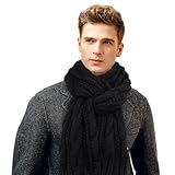 Chalier Fashion Schal Herren Winter Winterschal Strickschal Unisex Warmer Pure Farbe...