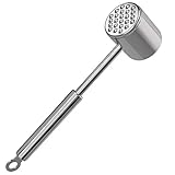 OMEW Fleischklopfer doppelseitig Fleischhammer aus 304 Edelstahl für Schnitzel...