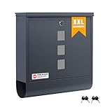 Zedelmaier XXL Personalisiert Briefkasten mit Edelstahl Namensschild 35 x 35 cm...