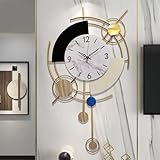 GERHWASH Wanduhr Groß Modern Design Wohnzimmer 70×42cm Wanduhr Ohne Tickgeräusche...