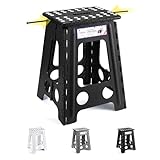HOUSE DAY 43cm Tritthocker Klappbar - Schwarz Faltbarer Hocker Tritthocker...