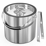 FiveHome 3,2L Edelstahl Eisbehälter mit luftdichtem Deckel, Sieb und Eiszange,...