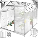 tectake® Aluminium Gewächshaus, 250x185x195 cm, Treibhaus, Tomatenhaus,...