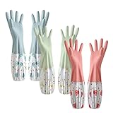 XIACIBDUS Haushaltshandschuhe, Lange Gummihandschuhe Handschuhe Latexfrei mit...