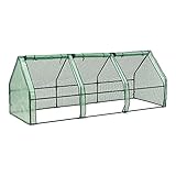 [en.casa] Mini Gewächshaus Höflein 240x90x90cm Foliengewächshaus für draußen...