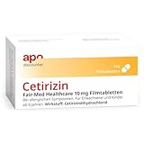 apodiscounter Cetirizin 10 mg - 100 Stück Allergie-Filmtabletten gegen Heuschnupfen,...