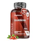 Pure Guarana Kapseln - 4800mg Guarana Pulver pro Portion - 180 Stück - 3 Monate Vorrat -...