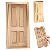 Whyzsjnclg Dollhouse Door lustige lebensechte 1:12 Klassische hölzerne Miniaturtür DIY...