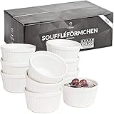 Chefarone Soufflé Förmchen 10er Set backofenfest - Creme Brulee Schälchen Keramik zum...